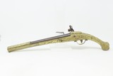 ORNATE ENGRAVED Antique BRASS Balkan FLINTLOCK Pistol Greece Bosnia Albania Circa 1750-1800 ENGRAVED All Metal Flintlock Pistol - 14 of 17