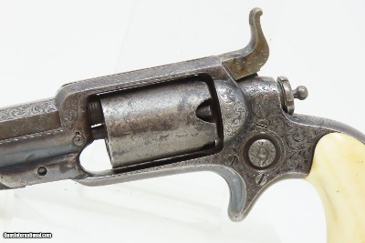 GUSTAVE YOUNG Antique FACTORY ENGRAVED COLT Model 1855 ROOT Pocket Revolver With Ivory Grip with Inscription - Image 16 of 17