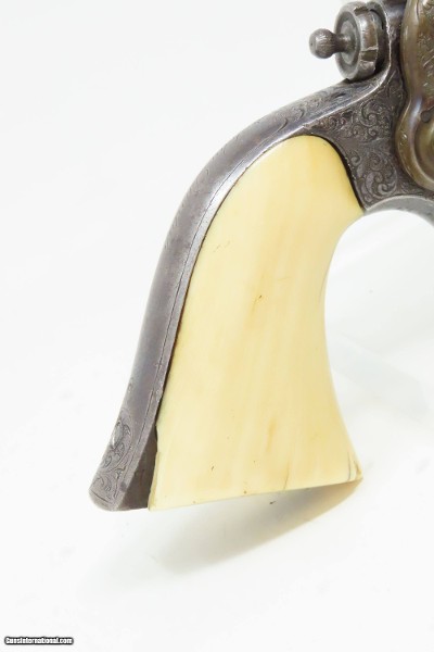 GUSTAVE YOUNG Antique FACTORY ENGRAVED COLT Model 1855 ROOT Pocket Revolver With Ivory Grip with Inscription - Image 4 of 17