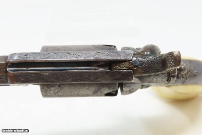 GUSTAVE YOUNG Antique FACTORY ENGRAVED COLT Model 1855 ROOT Pocket Revolver With Ivory Grip with Inscription - Image 13 of 17