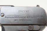 RHEINMETALL Dreyse Model 1907 7.65x17 Browning Pistol C&R Louis Schmeisser
GREAT WAR SIDEARM .32 ACP Made Circa 1910 - 6 of 18