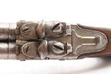 ENGRAVED Antique DOUBLE BARREL SxS European FLINTLOCK Pocket/Belt PistolFINE .34 Caliber SELF DEFENSE Belt / Pocket Pistol - 8 of 18
