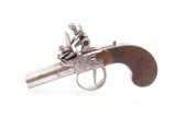 ENGRAVED Antique DOUBLE BARREL SxS European FLINTLOCK Pocket/Belt PistolFINE .34 Caliber SELF DEFENSE Belt / Pocket Pistol - 2 of 18
