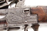 ENGRAVED Antique DOUBLE BARREL SxS European FLINTLOCK Pocket/Belt PistolFINE .34 Caliber SELF DEFENSE Belt / Pocket Pistol - 6 of 18