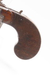 ENGRAVED Antique DOUBLE BARREL SxS European FLINTLOCK Pocket/Belt PistolFINE .34 Caliber SELF DEFENSE Belt / Pocket Pistol - 3 of 18