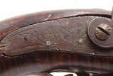 GOLD INLAID & ENGRAVED Antique 1850s Back Action PERCUSSION Belt Pistol With FLORAL SCROLL ENGRAVING - 6 of 17