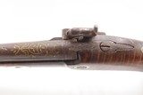 GOLD INLAID & ENGRAVED Antique 1850s Back Action PERCUSSION Belt Pistol With FLORAL SCROLL ENGRAVING - 9 of 17