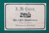 SCOTTISH CASED & ENGRAVED Antique McCRIRICK Side by Side PERCUSSION Shotgun Made Mid-1800s AYR, AYRSHIRE, SCOTLAND - 3 of 25