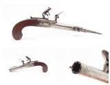 ENGRAVED Antique SYKES of LONDON Boxlock FLINTLOCK Pistol w/SNAP BAYONET
Early-1800s BRITISH Self Defense Pocket/Muff Pistol - 1 of 17