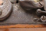 SHARPE of LONDON Brass Barrel ENGRAVED Flintlock BELT Self Defense Pistol English Maker Known for his “FUR TRADE” Pistols - 6 of 19