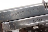 WORLD WAR II Third Reich GERMAN OCCUPIED Czech CZ Model 27 Pistol 7.65mm auto C&R - 6 of 20