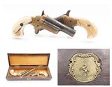 ENGRAVED, IVORY Gripped Pair of COLT Single Shot “THUER” Deringers Antique
COLT Marked HARDWOOD CASE & ANTIQUE IVORY GRIPS - 1 of 25