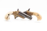 ENGRAVED, IVORY Gripped Pair of COLT Single Shot “THUER” Deringers Antique
COLT Marked HARDWOOD CASE & ANTIQUE IVORY GRIPS - 6 of 25