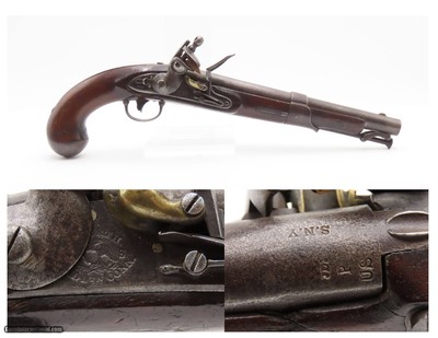 STATE of NEW YORK MILITIA Antique SIMEON NORTH U.S. M1819 FLINTLOCK Pistol
Early American Sidearm Inspect by JOHN D. JOHNSON