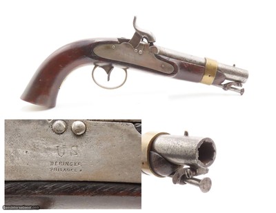 VERY Scarce RIFLED BORE Henry DERINGER U.S. Model 1842 NAVY Pistol USN .54
1 of only 200 Rifled Model 1842 Pistols Accepted by the Navy
