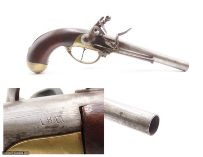 1811 Date NAPOLEONIC WARS French CHARLEVILLE M1777 Pattern FLINTLOCK Pistol Predecessor to the First U.S. Martial Pistol