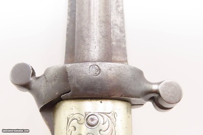 RARE Antique DUMOUTHIER Double Barrel Percussion KNIFE Pistol GERMAN SILVER Liege Proofed SIDE by SIDE Pistol/Knife Combo - Image 3 of 19