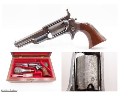 c1857 mfr. Antique Pre-CIVIL WAR COLT M1855 ROOT Sidehammer POCKET Revolver With INDIAN-SETTLER FIGHT Cylinder Scene