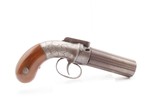 GOLD RUSH Era ALLEN & THURBER Antique WORCHESTER Period PEPPERBOX RevolverENGRAVED First DA Revolving Percussion Pistol - 18 of 21