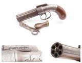 GOLD RUSH Era ALLEN & THURBER Antique WORCHESTER Period PEPPERBOX Revolver
ENGRAVED First DA Revolving Percussion Pistol