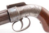 GOLD RUSH Era ALLEN & THURBER Antique WORCHESTER Period PEPPERBOX RevolverENGRAVED First DA Revolving Percussion Pistol - 5 of 21