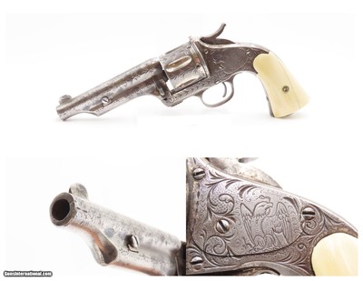 Antique MERWIN, HULBERT & Co. SA Large Frame “Frontier” w/ANTIQUE IVORIES
ENGRAVED Single Action Revolver ANTIQUE IVORY GRIP