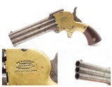 RARE Antique WILLIAM W. MARSTON Three Barrel .32 RF DERINGER Pocket PistolCIVIL WAR ERA Triple Barrel Superposed Pistol - 1 of 18