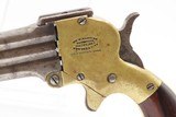 RARE Antique WILLIAM W. MARSTON Three Barrel .32 RF DERINGER Pocket PistolCIVIL WAR ERA Triple Barrel Superposed Pistol - 4 of 18
