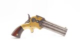 RARE Antique WILLIAM W. MARSTON Three Barrel .32 RF DERINGER Pocket PistolCIVIL WAR ERA Triple Barrel Superposed Pistol - 15 of 18