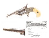 FACTORY ENGRAVED & LETTERED Antique COLT “Open Top” RF POCKET Revolver NICKEL PLATED with ANTIQUE IVORY GRIPS - 1 of 19