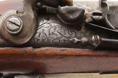 ENGRAVED British PAIR of I. SPENCER Antique Belt FLINTLOCK PistolsEarly-1800s Self Defense Flintlock Pistols - Image 6 of 24
