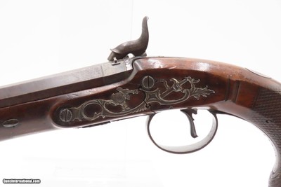 1804 SILVER Hallmark Antique Joseph MANTON Pistol Large Ornate Set TriggerENGRAVED with CAST SILVER HARDWARE - Image 6 of 20