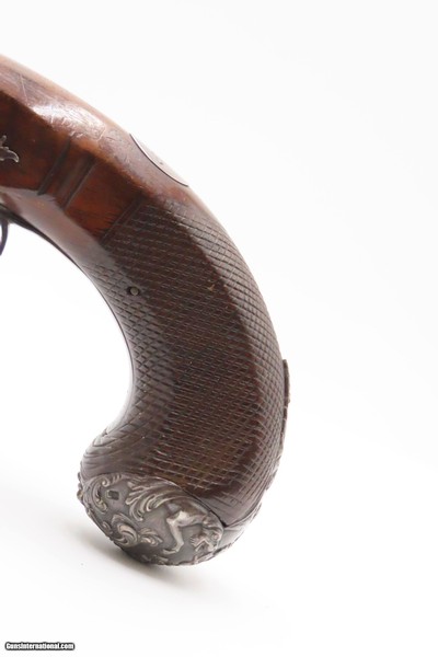 1804 SILVER Hallmark Antique Joseph MANTON Pistol Large Ornate Set TriggerENGRAVED with CAST SILVER HARDWARE - Image 19 of 20