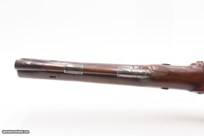 1804 SILVER Hallmark Antique Joseph MANTON Pistol Large Ornate Set TriggerENGRAVED with CAST SILVER HARDWARE - Image 3 of 20