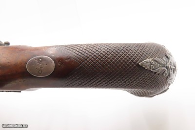 1804 SILVER Hallmark Antique Joseph MANTON Pistol Large Ornate Set TriggerENGRAVED with CAST SILVER HARDWARE - Image 9 of 20