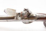 Engraved & SILVER INLAID Antique T. RICHARDS Cannon Barrel FLINTLOCK Pistol With SILVER MASK CAP and IRISH REGISTRATION Mark - 9 of 21