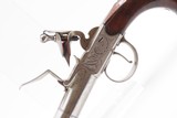 Engraved & SILVER INLAID Antique T. RICHARDS Cannon Barrel FLINTLOCK Pistol With SILVER MASK CAP and IRISH REGISTRATION Mark - 5 of 21