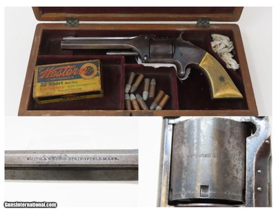 CASED CIVIL WAR Era Antique SMITH & WESSON No. 2 OLD ARMY .32 Cal. Revolver With ANTIQUE IVORY GRIPS and ACCESSORIES