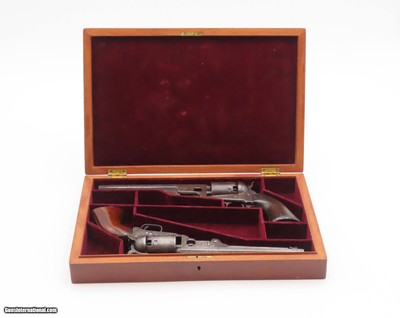 CASED BRACE of CIVIL WAR Era Antique COLT M1851 NAVY Percussion Revolvers - Image 2 of 25