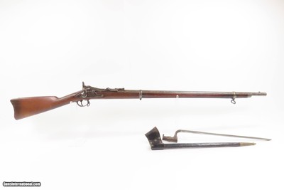 INDIAN WARS Antique U.S. SPRINGFIELD M1868 Trapdoor BREECH LOADER w/BAYONET 1863 Dated Lock & 1869 Dated Breech with SCABBARD - Image 2 of 25