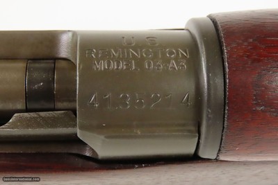 WORLD WAR II U.S. Remington M1903A3 Bolt Action C&R Rifle .30-06 with SLING Made in 1942 w/ “R.A. / FLAMING BOMB / 1-43” Barrel - Image 12 of 22
