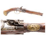 ORNATE MARTIAL FLINTLOCK Pistol with EAGLE & RABBIT Figures .58 Caliber
18th Century with Gold Plated Castings
