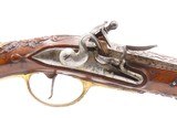 ORNATE MARTIAL FLINTLOCK Pistol with EAGLE & RABBIT Figures .58 Caliber
18th Century with Gold Plated Castings - 4 of 20