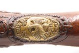 ORNATE MARTIAL FLINTLOCK Pistol with EAGLE & RABBIT Figures .58 Caliber
18th Century with Gold Plated Castings - 9 of 20