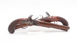 c1780s CASED SET Antique BENNETT Flintlock DUELING PISTOLS British .58 Cal. Beautiful Brace of ENGRAVED DUELERS w/ACCESSORIES - 6 of 25