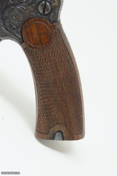 Scarce Antique HENRI PIEPER Model 1893 Gas Seal 8mm Revolver SCROLL ENGRAVE 7-SHOT NAGANT TYPE BELGIAN REVOLVER - Image 9 of 17
