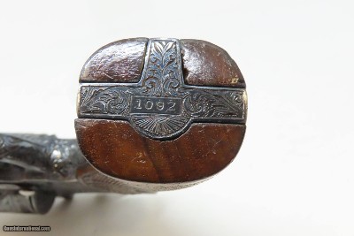 Scarce Antique HENRI PIEPER Model 1893 Gas Seal 8mm Revolver SCROLL ENGRAVE 7-SHOT NAGANT TYPE BELGIAN REVOLVER - Image 13 of 17