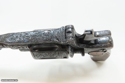 Scarce Antique HENRI PIEPER Model 1893 Gas Seal 8mm Revolver SCROLL ENGRAVE 7-SHOT NAGANT TYPE BELGIAN REVOLVER - Image 10 of 17