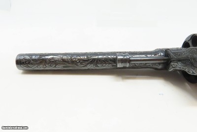 Scarce Antique HENRI PIEPER Model 1893 Gas Seal 8mm Revolver SCROLL ENGRAVE 7-SHOT NAGANT TYPE BELGIAN REVOLVER - Image 8 of 17