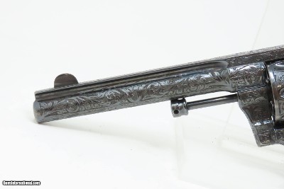 Scarce Antique HENRI PIEPER Model 1893 Gas Seal 8mm Revolver SCROLL ENGRAVE 7-SHOT NAGANT TYPE BELGIAN REVOLVER - Image 11 of 17